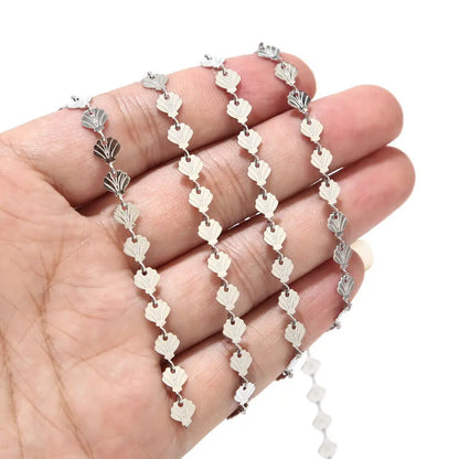 B4754 Customized Shell Roller Chain 18k Gold Plated Stainless Steel Chain Waterproof Chain for Jewelry
