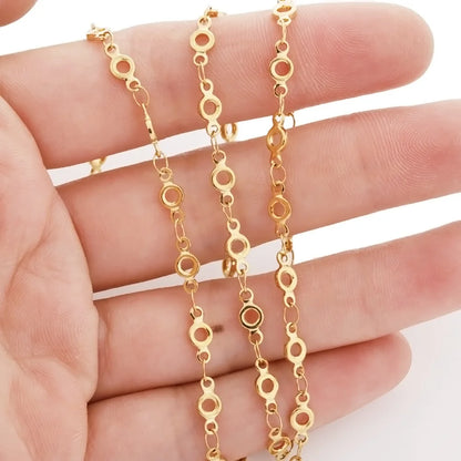 B4889 18k Gold Chain Pvd Stainless Steel Bulk Chain Circle Connectors Chain for Jewelry Diy