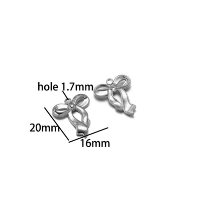 New Handmade DIY Jewelry Accessories 18k Gold Plated Stainless Steel Pearl Bowknot Charm Pendant for Women Jewelry Making