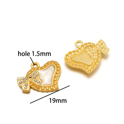 Hot Sale 18k Gold Plated Stainless Steel Fantastic Colorful Moon Butterfly Love Charm Pendant for Jewelry Making Accessories