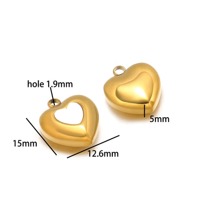 Enamel Heart Pendants 18k Gold Plated Stainless Steel Round Butterfly Charm Pendant for DIY Necklace Jewelry Making