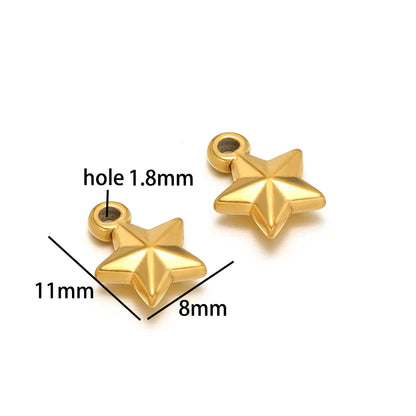 Special Design 18k Gold Plated Stainless Steel Fishtail Star Charm Pendant for Jewelry Making Accessories