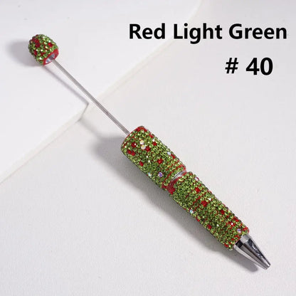 Full Rhinestone Beadable Clay Ballpoint Pens - DIY Beaded Plastic Pen for School Office Gift
