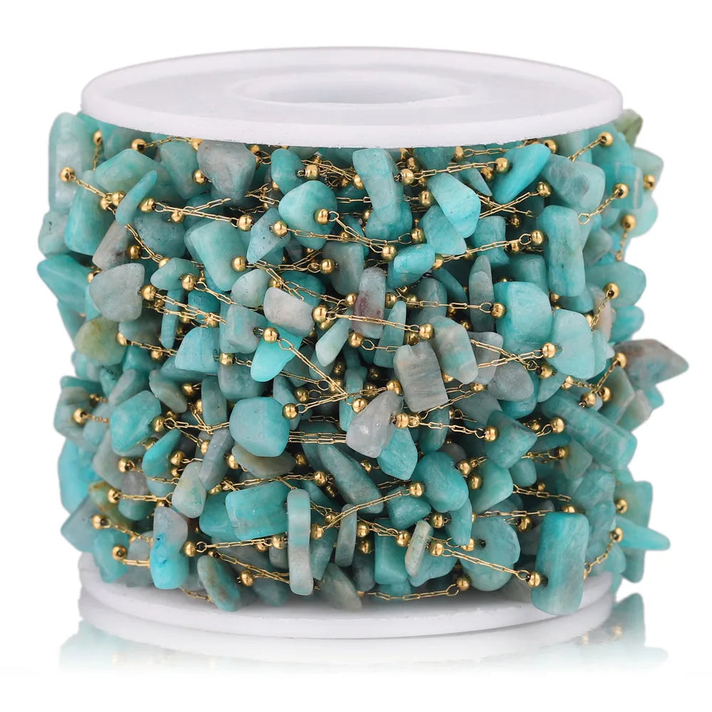 Stainless Steel Natural Stone Handmade Irregular Quartz Chains for Permanent Jewelry Accessories