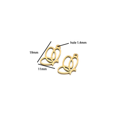 DIY Pendants Stainless Steel 18k Gold Plated Hollow Cactus Butterfly Star Sun Eyes Charm Pendants for Jewelry Necklace Making