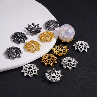 High Quality Alloy Octagonal Lotus Flower Bead Cap Spacer for DIY Jewelry Making Fit 16MM Round Beads