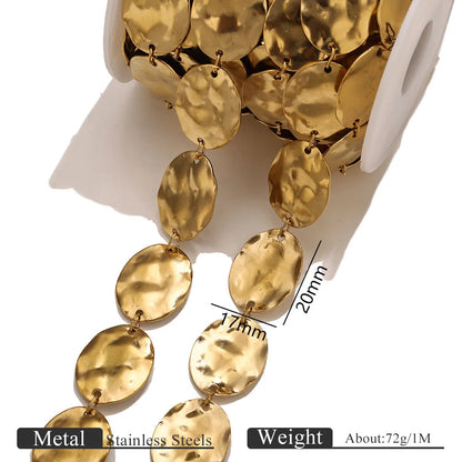 B419 New Irregular Stainless Steel Gold Chain Disc Butterfly Star Hollow Roller Chains Jewelry for Necklace Bracelet