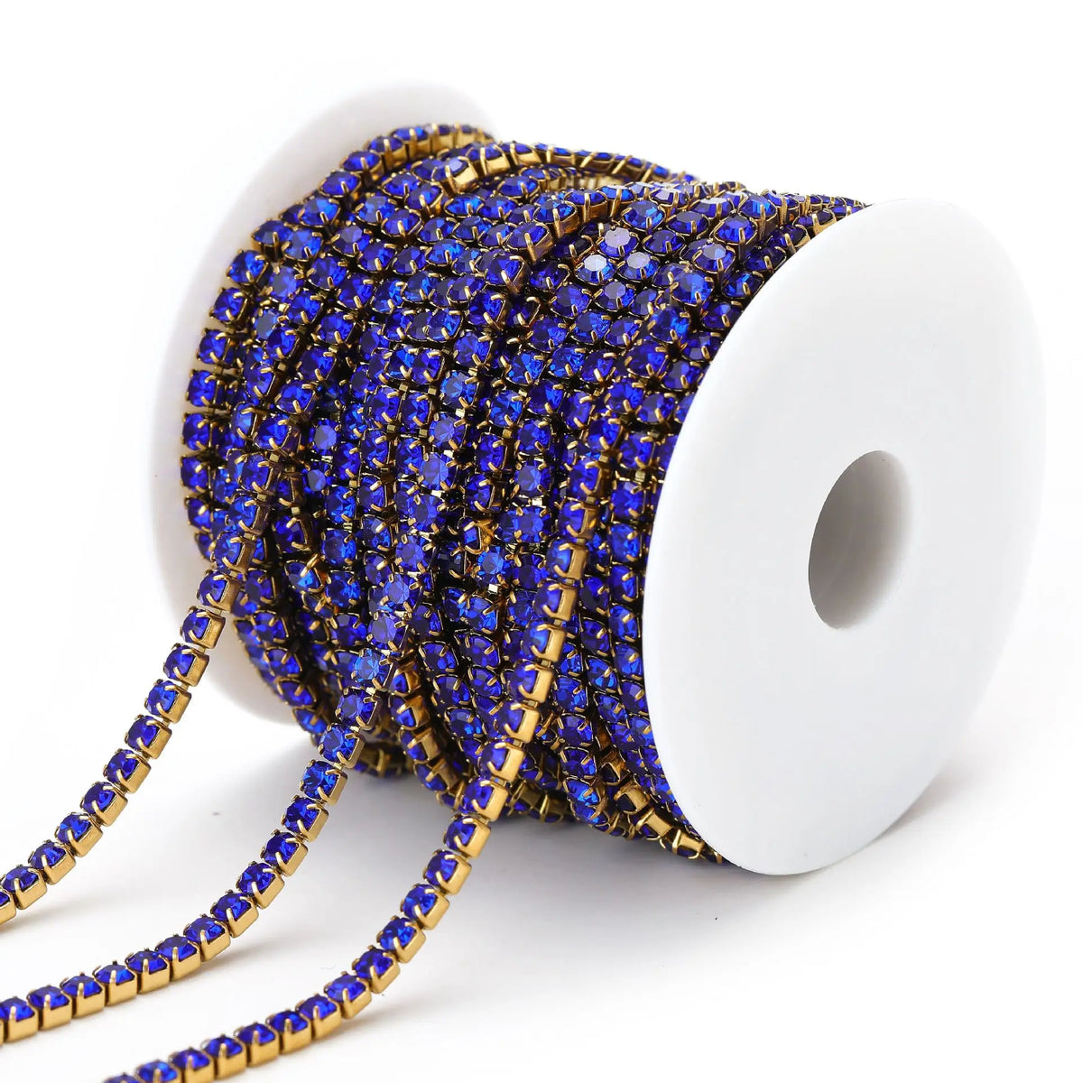 E369 2MM Colorful Rhinestones Chain Colored Bottom and Stones Glass Rhinestones Trimming Crystal Cup Stainless Steel Chain