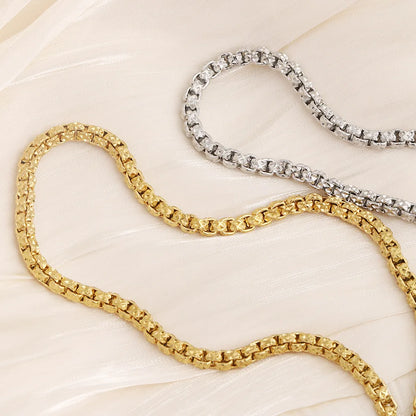 D342 Fashion Stainless Steel Chain Bulk Roll Box Chain for Necklace Bracelet Jewelry Diy