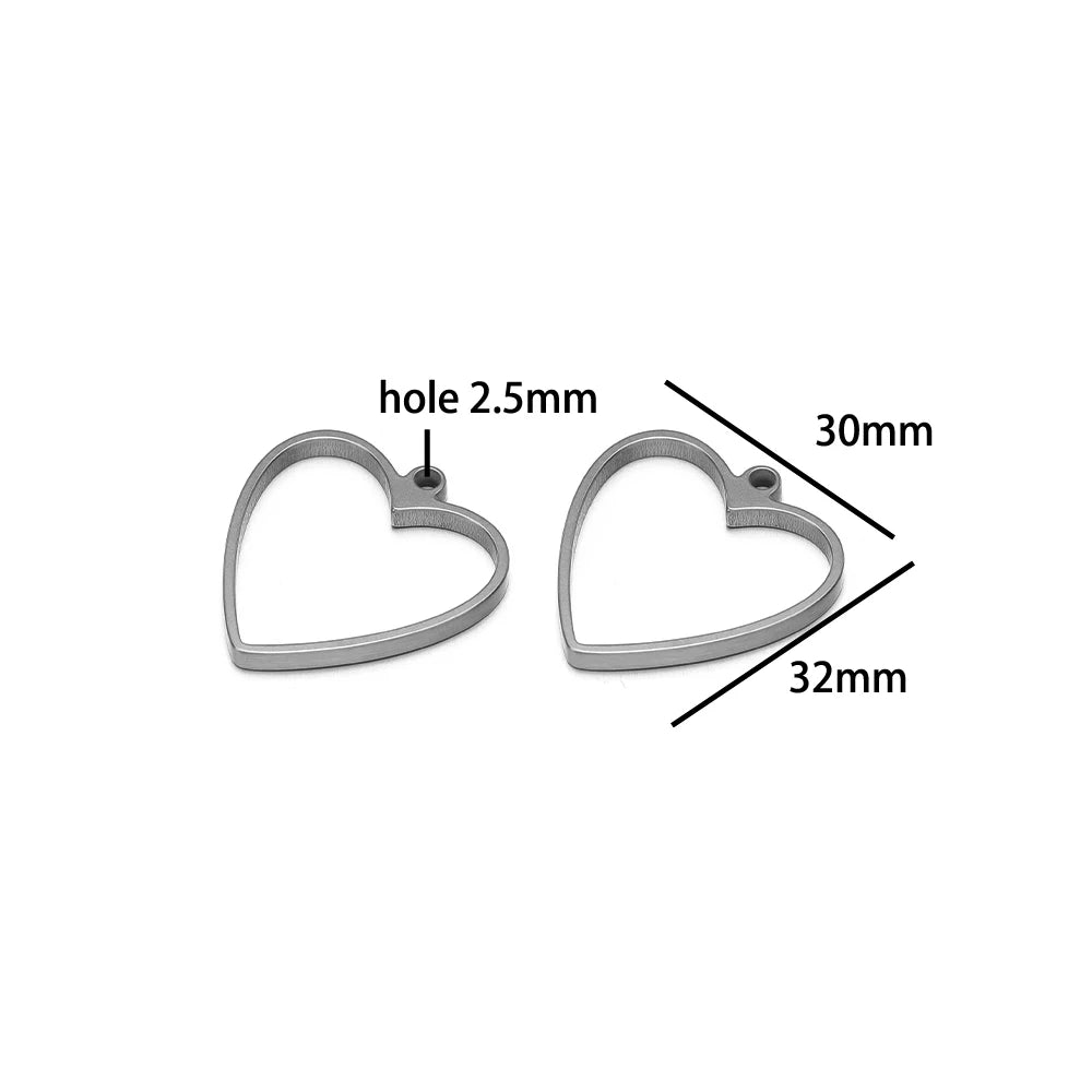 304 Stainless Steel 18k Gold Plated Rhombus Heart Moon Square Charm Pendant for DIY Handmade Necklace Jewelry Making