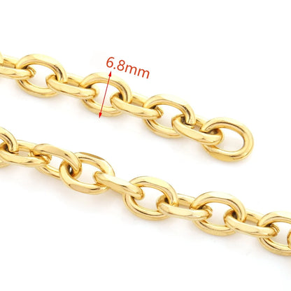 E385 Hot PVD Plated Cuban Chain Gold Silver Thunk Chain Permanent Stainless Steel Chain for Diy