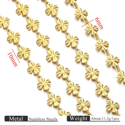 D171 Stainless Steel Clover Chain Shamrock Link Necklace Bracelet DIY Chains Jewelry for Men Women