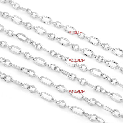D655 New High Quality Stainless Steel Chain Unique Figaro Bulk Link Roll Chain with Gold Silver Plated Wholesale