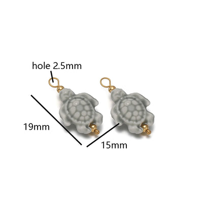 New Design DIY Jewelry Accessories Stainless Steel Ceramic Peace dove Tortoise butterfly Charm Pendant for Jewelry Making