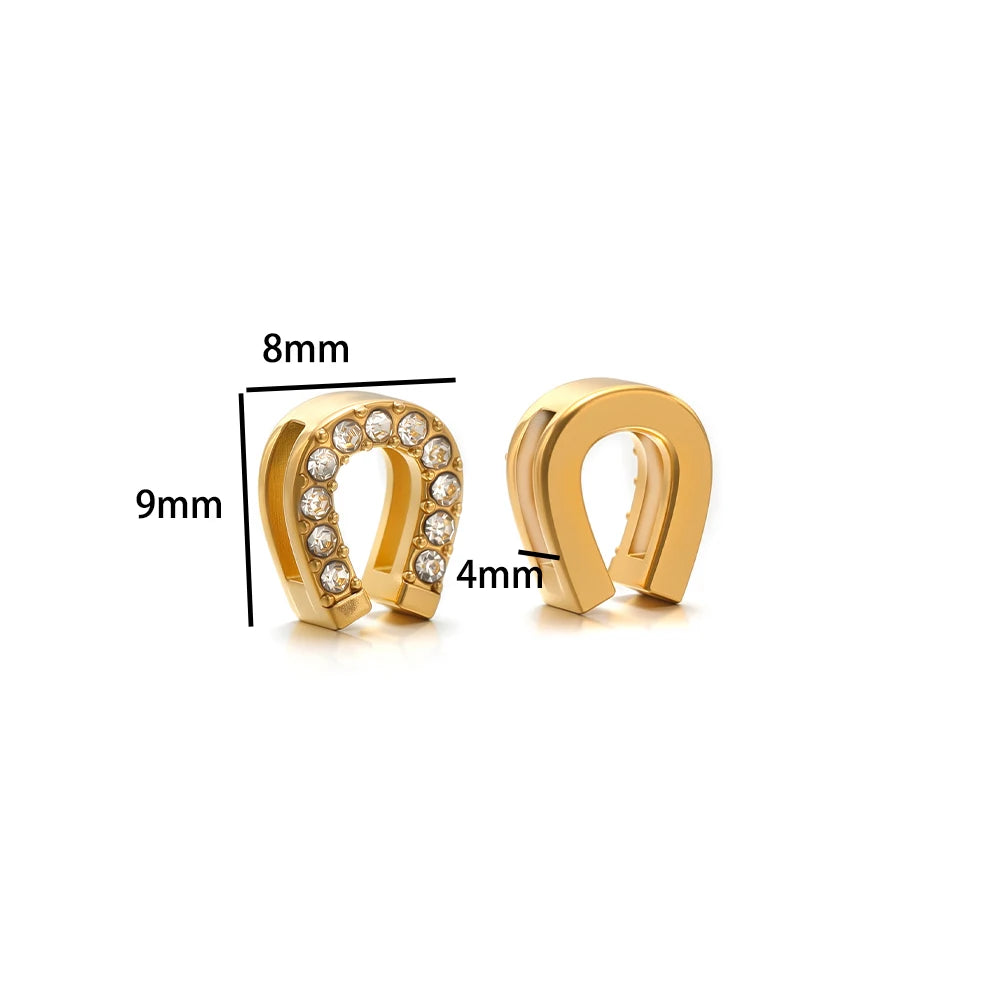 Non Tarnish Stainless Steel 18k Gold Plated Moon Star Cross Zircon Charm Pendant for Jewelry Necklace Making Accessories