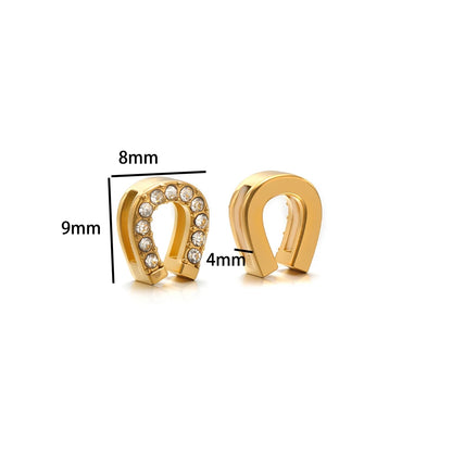 Non Tarnish Stainless Steel 18k Gold Plated Moon Star Cross Zircon Charm Pendant for Jewelry Necklace Making Accessories