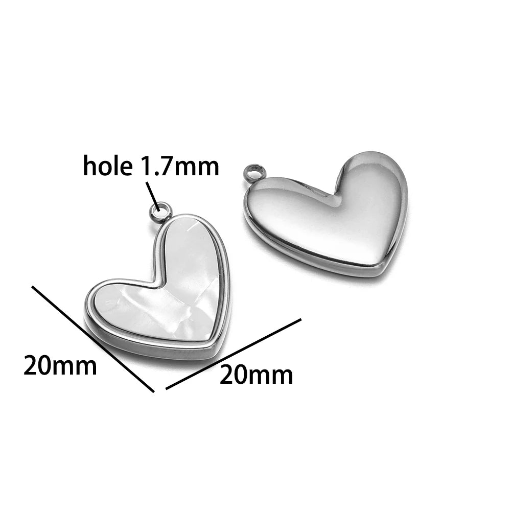 Enamel Heart Pendant 18k Gold Plated Stainless Steel square Oval Round Charm Pendant for Women Jewelry Making Accessories