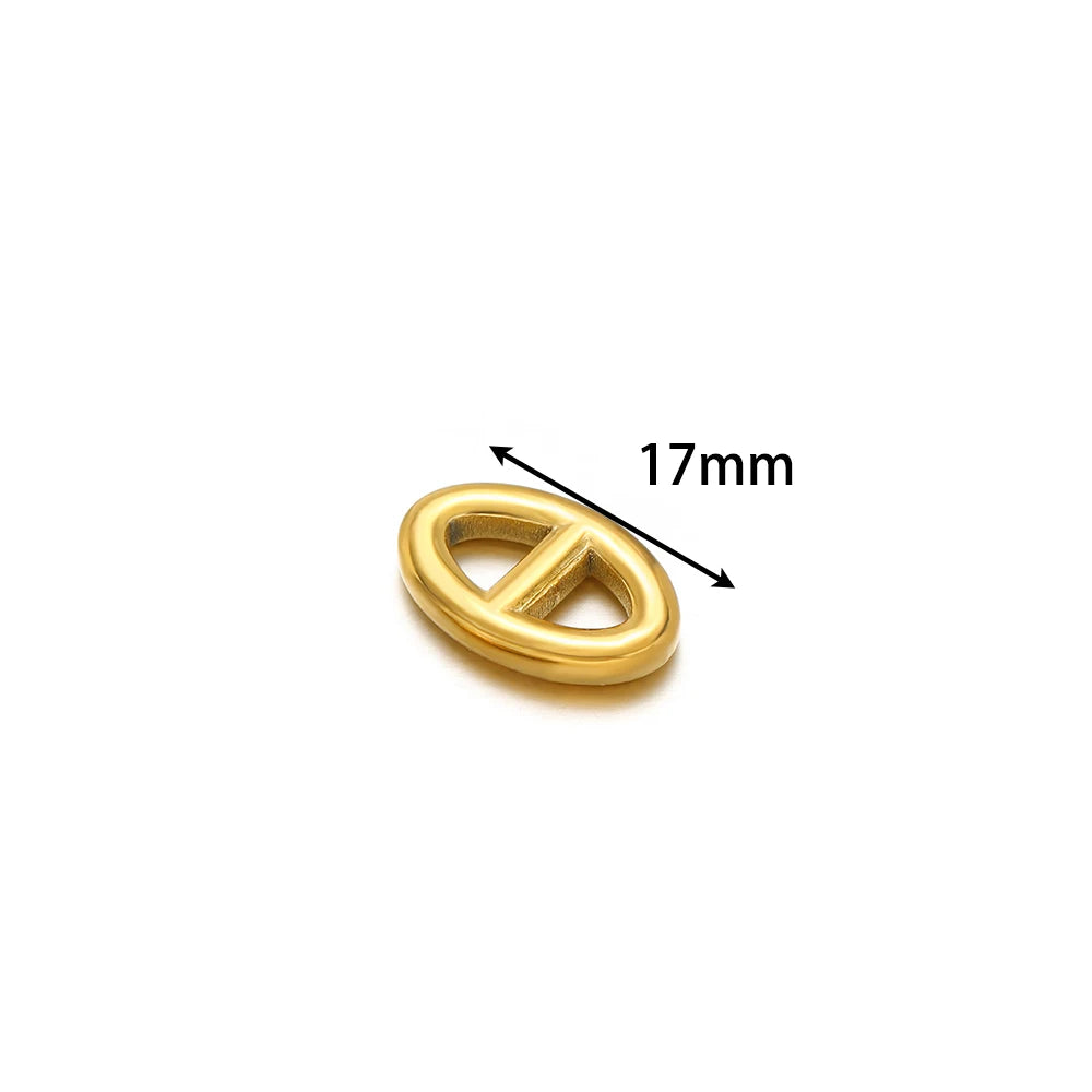 Fashion Trendy 18k PVD Gold Plated Stainless Steel Hollow Pig Nose Charm Pendant for Jewelry Earring Making