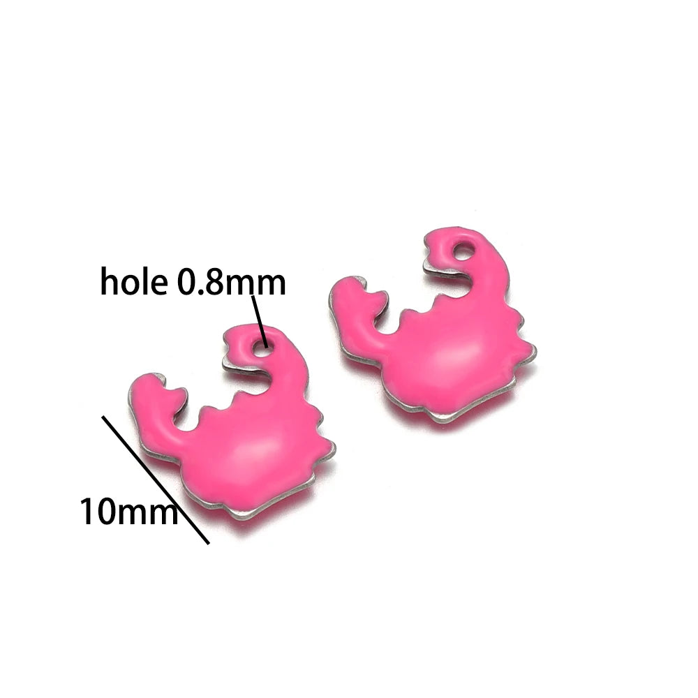 Cute Pendant 18k Gold Plated Stainless Steel Oil Drop Small Crab Charm Pendant for DIY Jewelry Making Wholesale