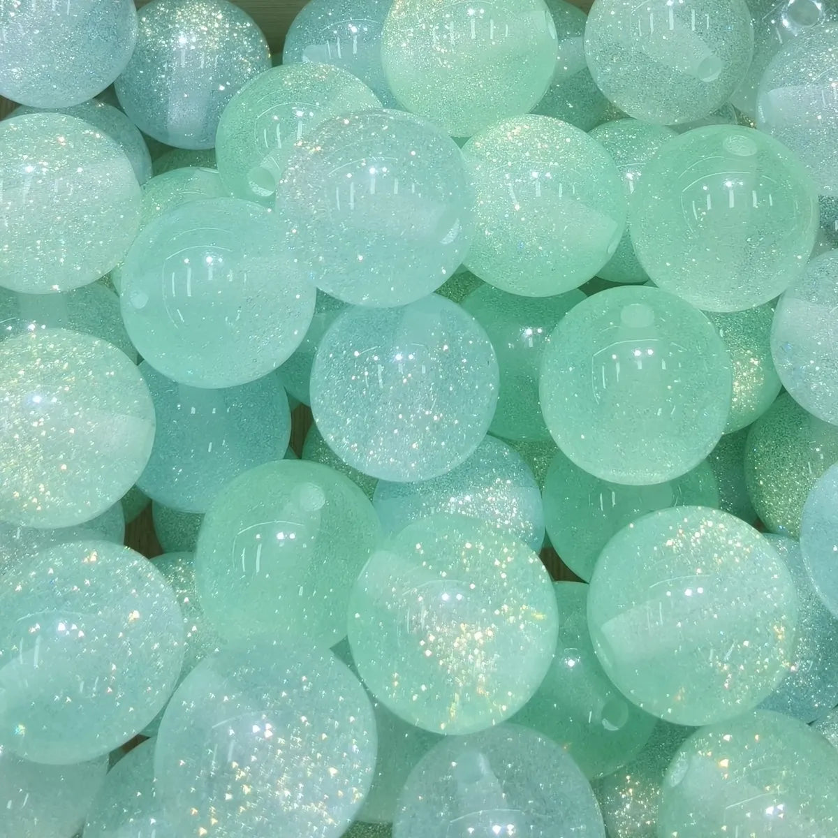 16mm   200pcs Acrylic  Star River Series Resin Shinny Glitter Beads for Pen Chunky  Necklace DIY Jewelry Making