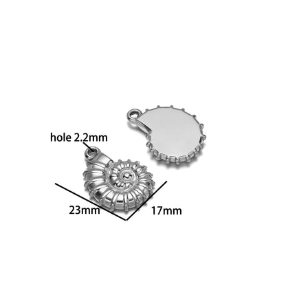 Fashion Trend  18k Gold Plated Stainless Steel Sun Star Heart Conch Charm Pendant for DIY Necklace Jewelry Making Accessories