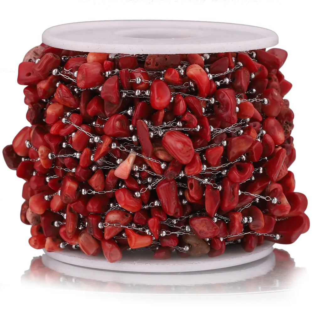 Stainless Steel Natural Stone Handmade Irregular Quartz Chains for Permanent Jewelry Accessories