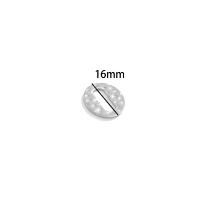 Wholesale Stainless Steel Gold Plated  Embossing Oval Slice Charms Pendants Necklace Connectors for Jewelry Necklace Making