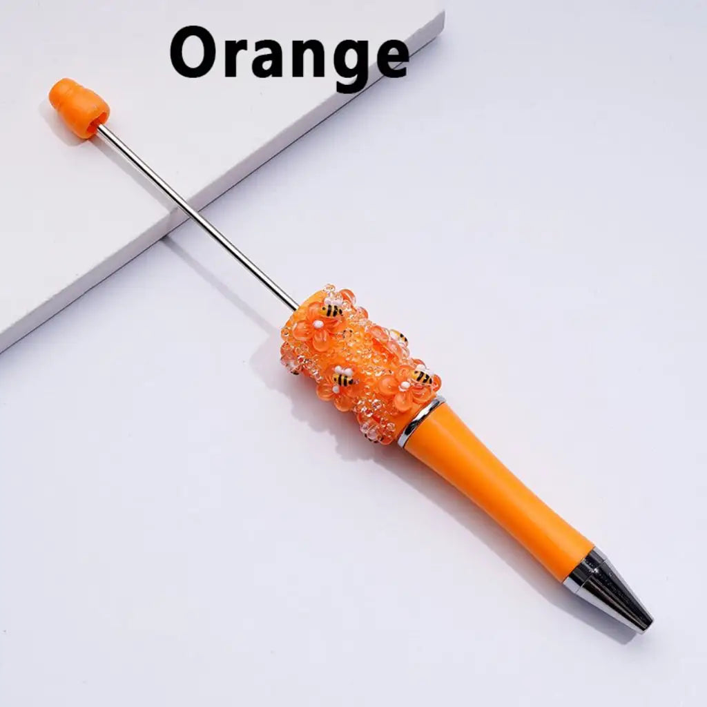 Cute Bee Flower Ballpoint Pen with Clear Sugars Design Plastic Material Portable for Gift Party Favors