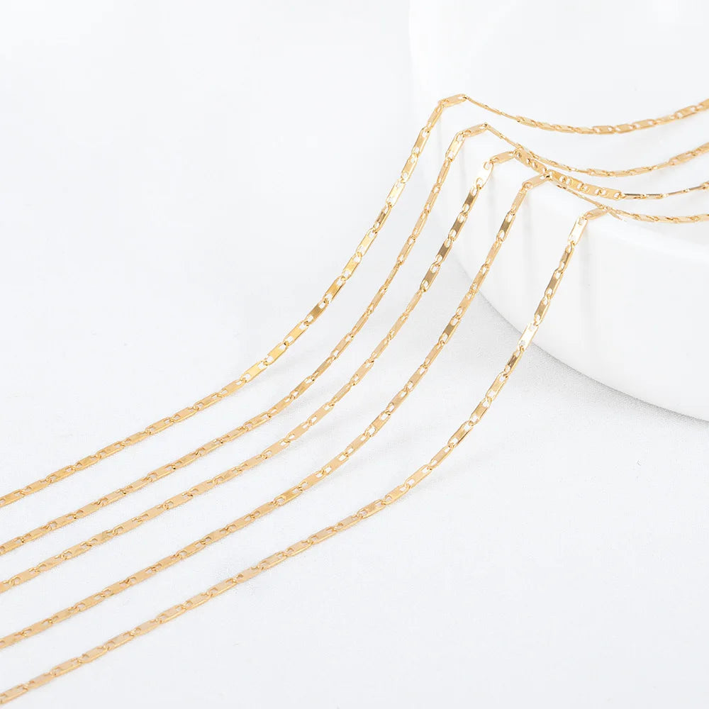 A2609 Fashion 18k Gold Plated Stainless Steel Chain 1.5mm Necklace Bracelet Jewelry Making Diy Findings