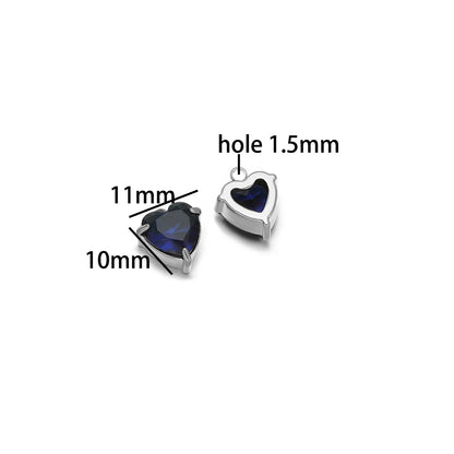 Fashion DIY Jewelry Findings 18k Gold Plated Stainless Steel  Heart  Zircon Charm Pendant for Jewelry Making Accessories