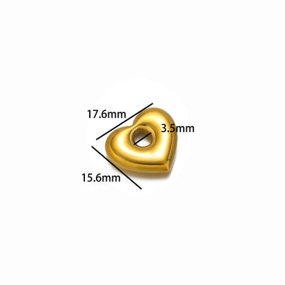 Heart Shaped Pendant Stainless Steel 18k Gold Plated Love Hollow Charms Pendant for Women Jewelry Necklace Earring Making