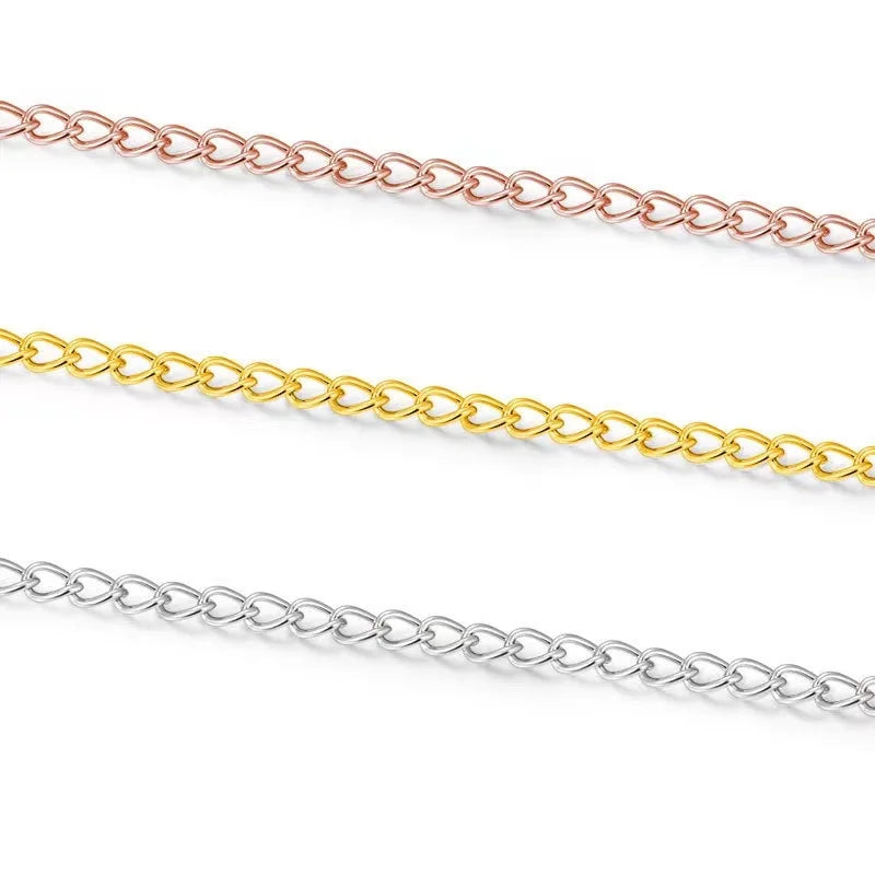 E753 Permanent Jewelry Chain Cross  Bulk Stainless Steel Chains PVD Gold Silver Extension Chains for Luxury Making