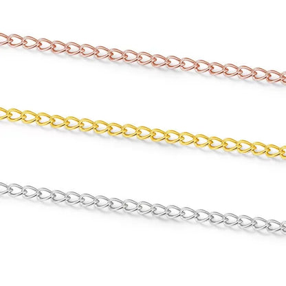 E753 Permanent Jewelry Chain Cross  Bulk Stainless Steel Chains PVD Gold Silver Extension Chains for Luxury Making