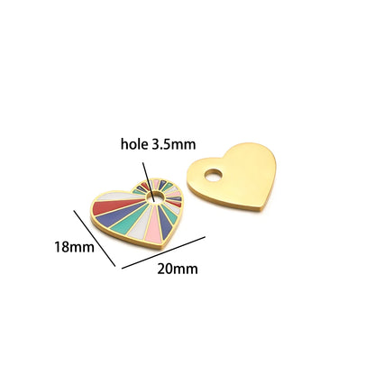 French Vintage Stainless Steel Gold Plated Dripping Oil Hollow Sun Star Butterfly Flower Charm Pendant for Jewelry Making