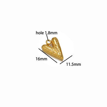 Heart Shaped Pendant Stainless Steel 18k Gold Plated Love Hollow Charms Pendant for Women Jewelry Necklace Earring Making