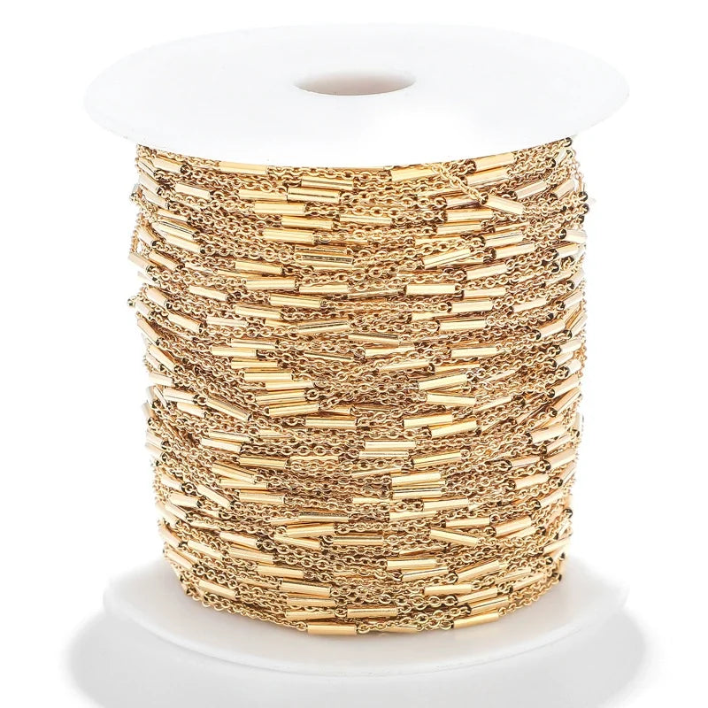 B346 High Quality Gold 14k 18k 24k Gold Silver Chain Stainless Steel for Necklace Bracelet Diy Making Jewelry Accessory