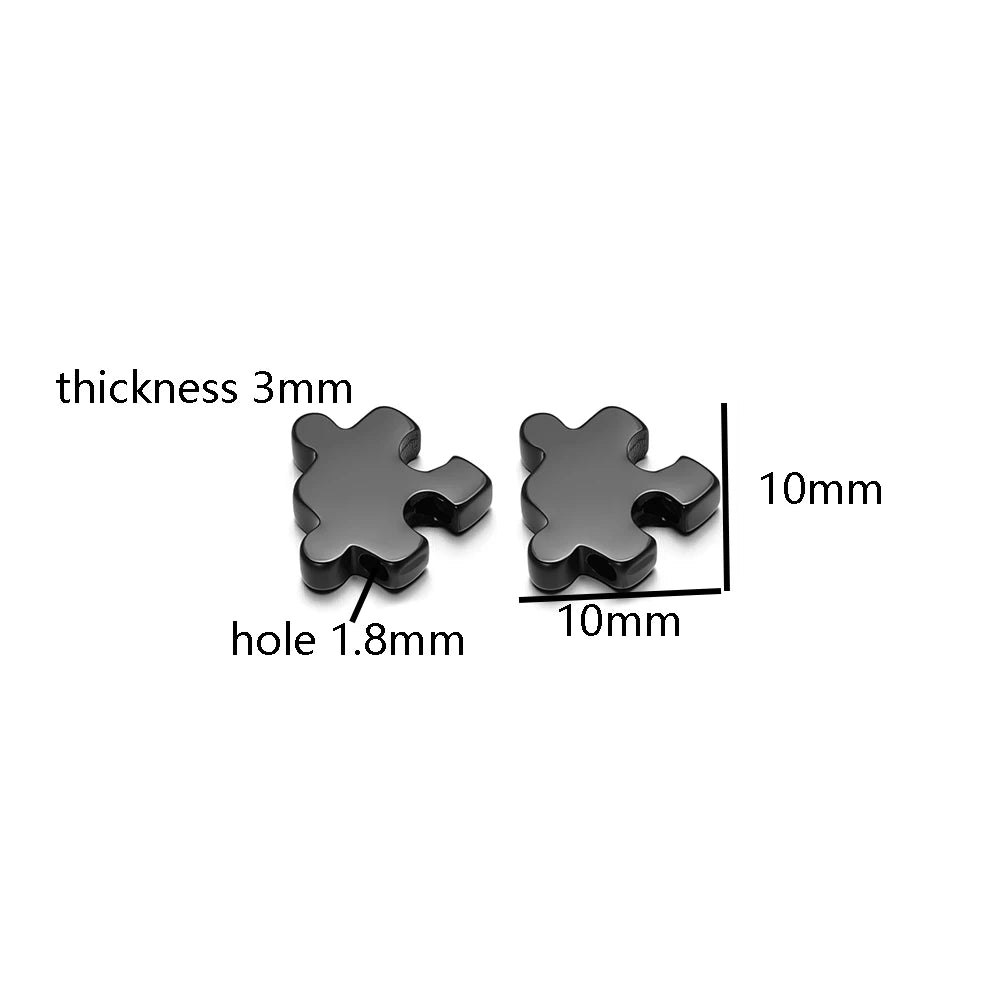 18k Gold Plated Stainless Steel Creative Puzzle Beads Charm Pendant for DIY Necklace Jewelry Making Accessories