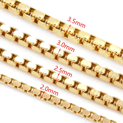 B4791 Waterproof Stainless Steel Chain 18k Gold square Chain Bulk Chain for Jewelry