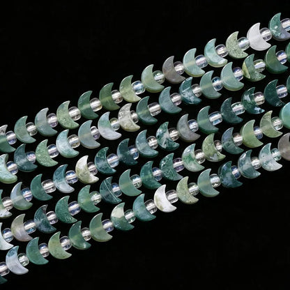 Wholesale Flat Moon Shaped Quartz Gemstone Beads, Amethyst Lapis Lauzli 4x6mm 5x8mm Stone Beads for DIY Jewelry Making, 38CM