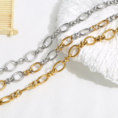 D376 High Quality Stainless Steel Chain Bulk Roll Link Chain Gold Silver Mix Plated Chain for Necklace Bracelet Diy