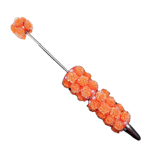 Luminous Fluorescent Color Three-Dimensional Rose Flower Durable Plastic Pen for Welcome Gifts