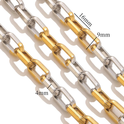 D245 High Quality Unique Two Colors Chain Silver Gold Plated Bulk Necklace Bracelet Making Link Chain Wholesale