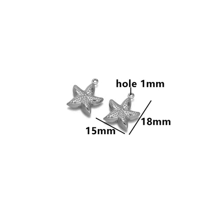 High Quality 18k Gold Plated Stainless Steel Hollow Conch Shell butterfly Starfish Charm Pendant for DIY Necklace Jewelry Making
