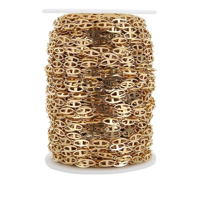 B3271 4mm 18k Gold Filled Chain Stainless Steel Chain Pig Nose Chain for Making