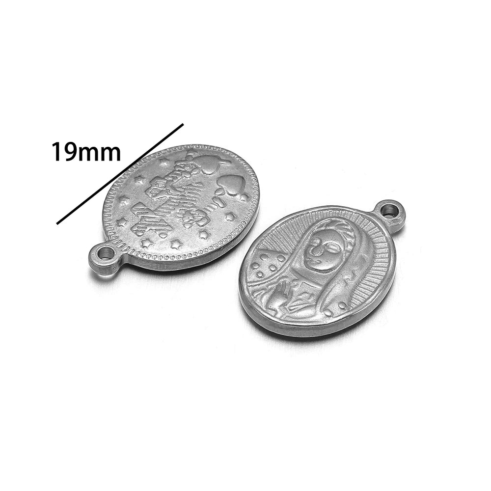Virgin Mary Religious Pendant 304 Stainless Steel 18k Gold Plated  Charm Pendants for Necklace Making