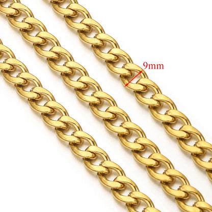 D378 Chunky Twisted Cuban Chain Chocker Gold Silver Black Gun Plated Stainless Steel Snake Rope Chain Jewelry for Men