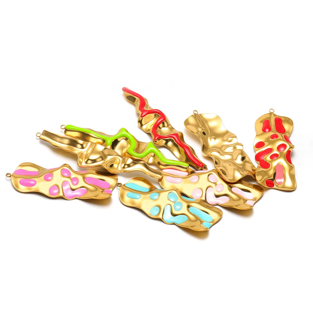 Fashion Stainless Steel 18k Gold Plated Irreguarl Shaped Charm Pendant for Jewelry Necklace Making Accessories
