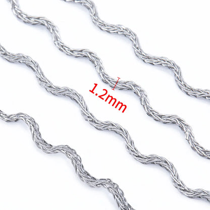 E681 New Rope Wave Gold Plated Stainless Steel Jewelry Chain 18K Non-Tarnish for Necklace Making Fashionable