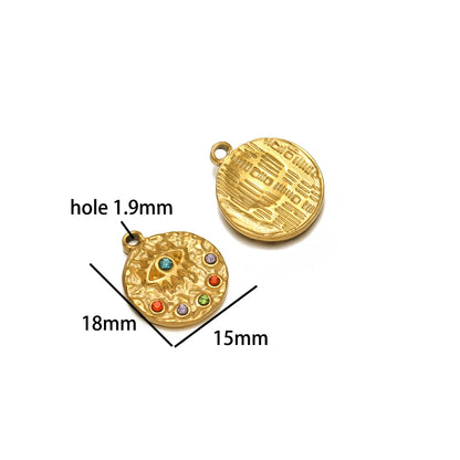 Design Dainty Enamel Eye Stainless Steel 18K Gold Plated Zircon Eyes Charm Pendant for Jewelry Earring Necklace Making