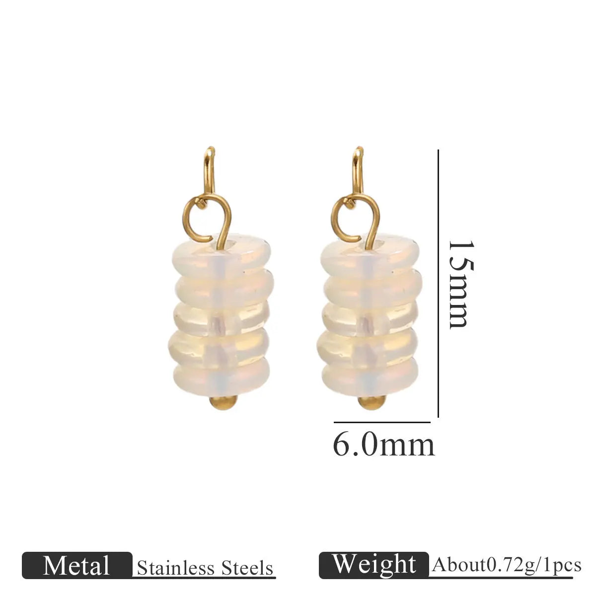 New Style Fashion Stainless Steel Gold Plated Tiger's Eye Stone Beads Charm Pendant for Earring Jewelry Making Accessories